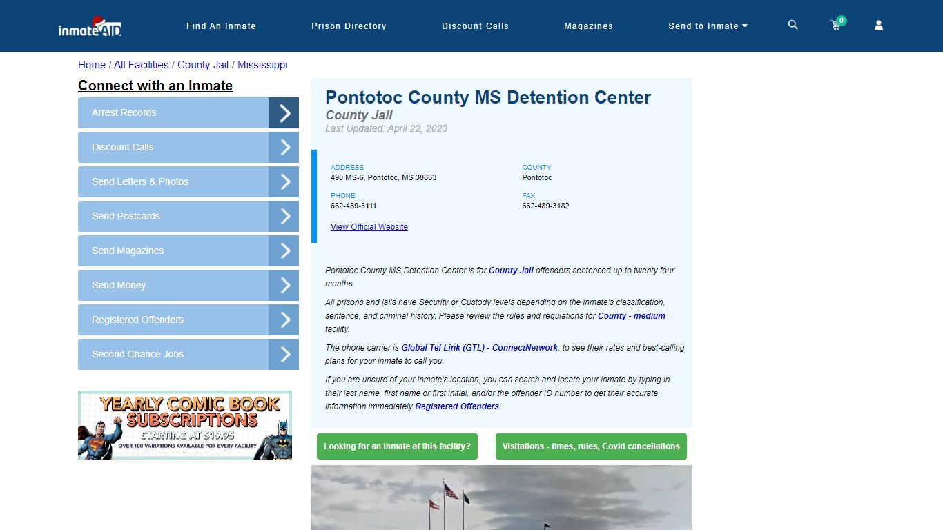 Pontotoc County MS Detention Center - Inmate Locator - Pontotoc, MS